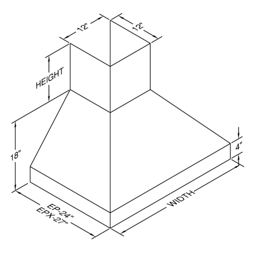VentAHood Euroline Pro Series 36" Gunsmoke Finish Wall Mount Range H