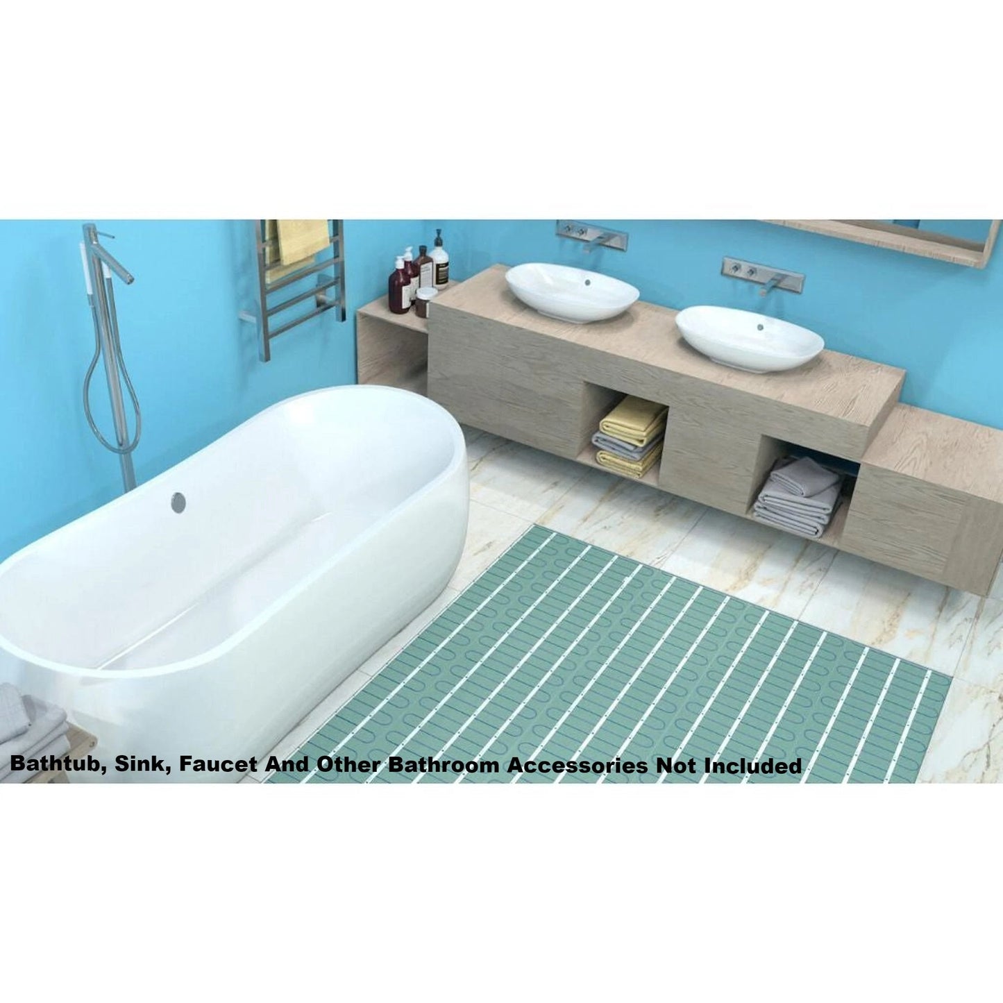 WarmlyYours TempZone Flex Roll 1.5′ x 6′ 120V Electric Radiant Floor Heating Kit With nSpire Touch Programmable Touchscreen Thermostat