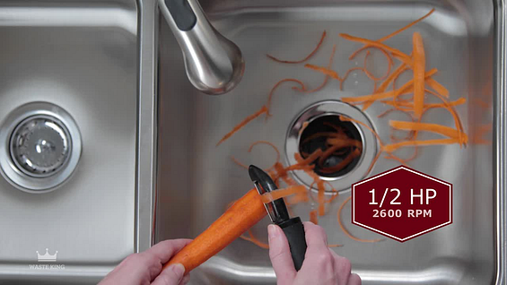 Waste King 1/2 HP Garbage Disposal With Power Cord for Kitchen Sink Food Waste