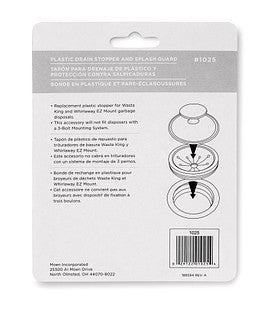 Waste King Black Disposer EZ Mount Garbage Disposal Stopper and Splash Guard for Sink Drain