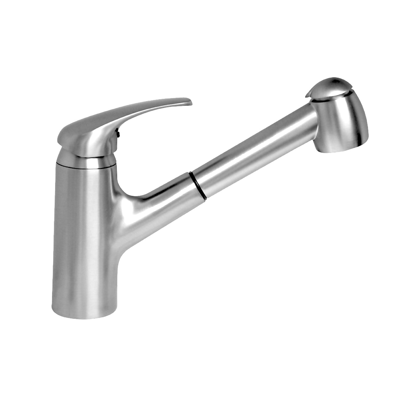 Whitehaus 3-2071-C Marlin Single Hole/Single Lever Handle Kitchen Faucet with Pull Out Spray Head