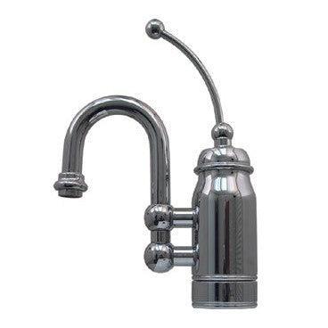 Whitehaus 3-3178-C Baby Horizon Single Handle Entertainment/Prep Faucet with Curved Extended Stick Handle and Curved Swivel Spout