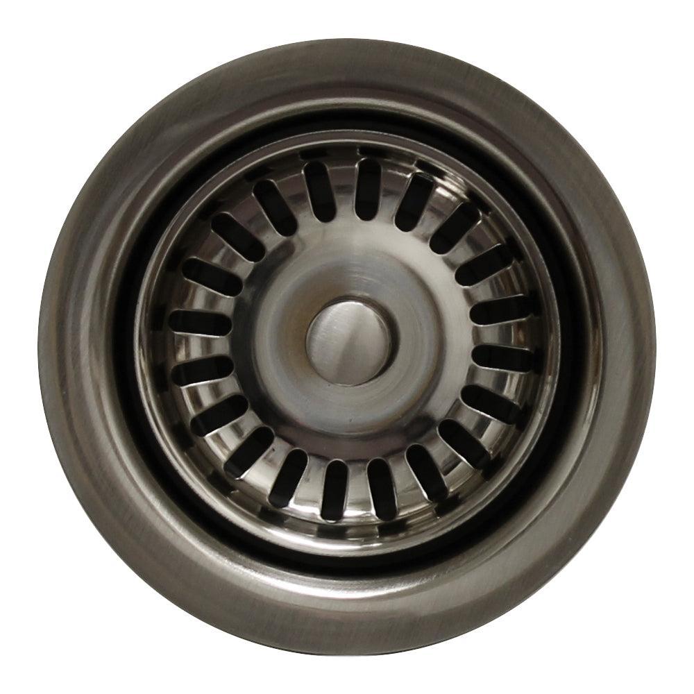 Whitehaus WH202-BN 1/2" Waste Disposer Trim with Matching Basket Strainer for Deep Fireclay Sinks