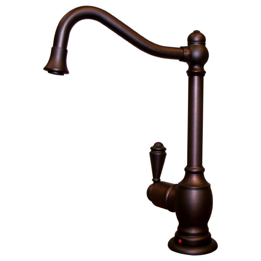 Whitehaus WHFH-H3130-MB Point of Use Instant Hot Water Faucet with Traditional Spout and Self Closing Handle