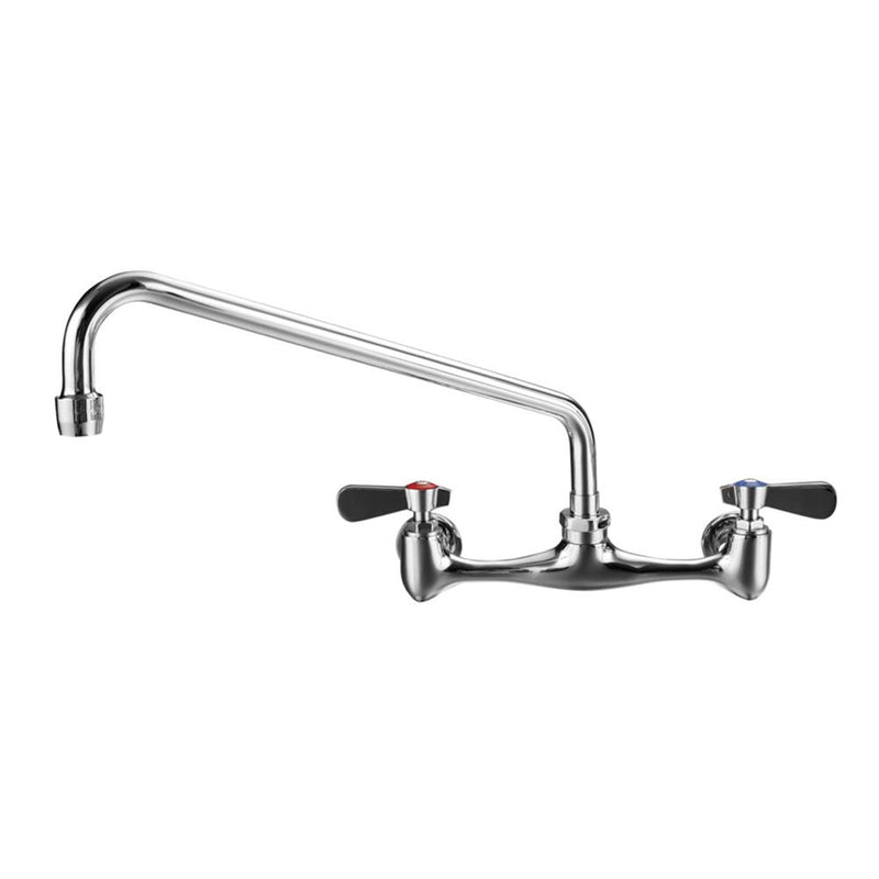 Whitehaus WHFS812-C Wall Mount Utility Faucet with Extended Swivel Spout and Lever Handles
