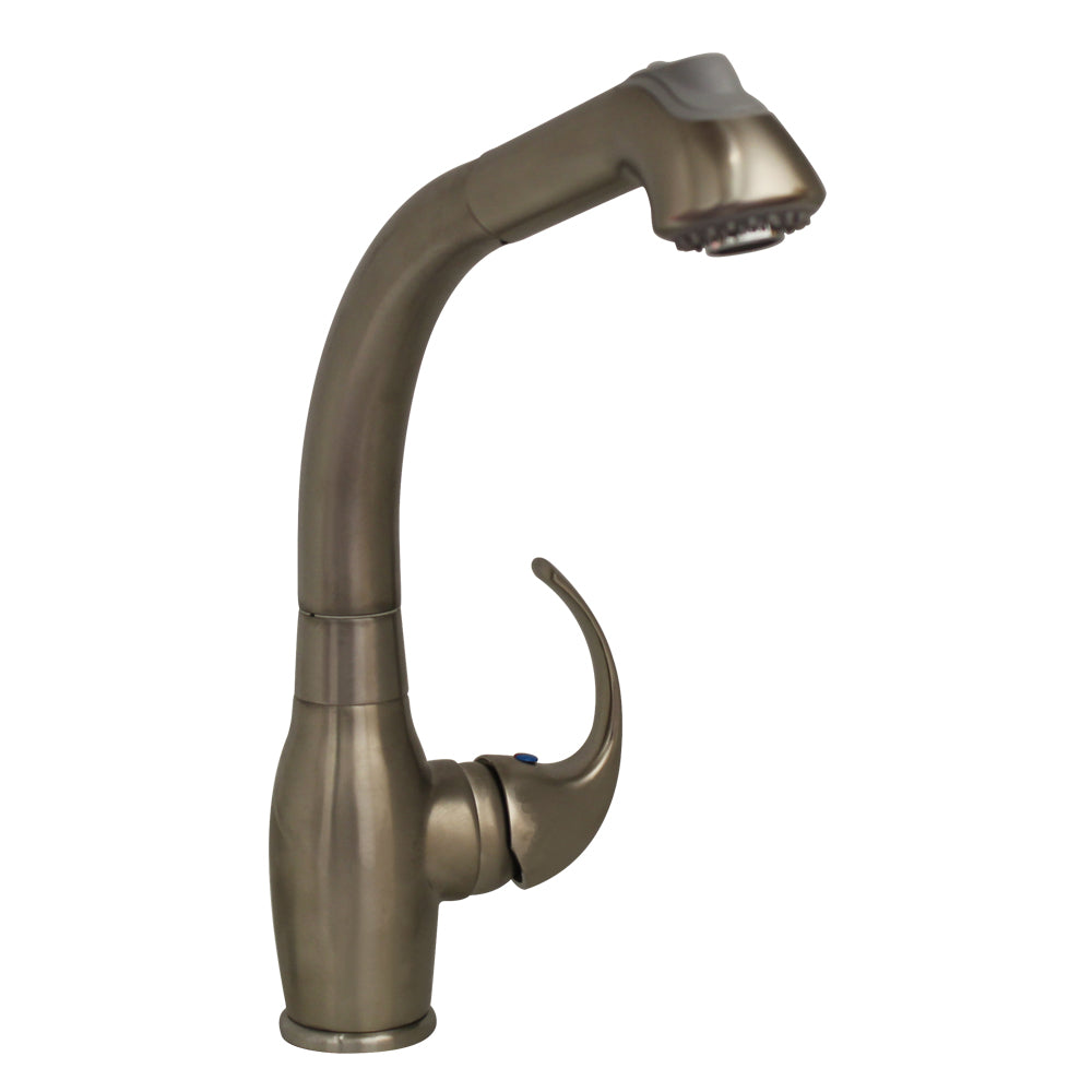 Whitehaus WHUS566-BN Metrohaus Single Lever Kitchen Faucet with Pull-O ...