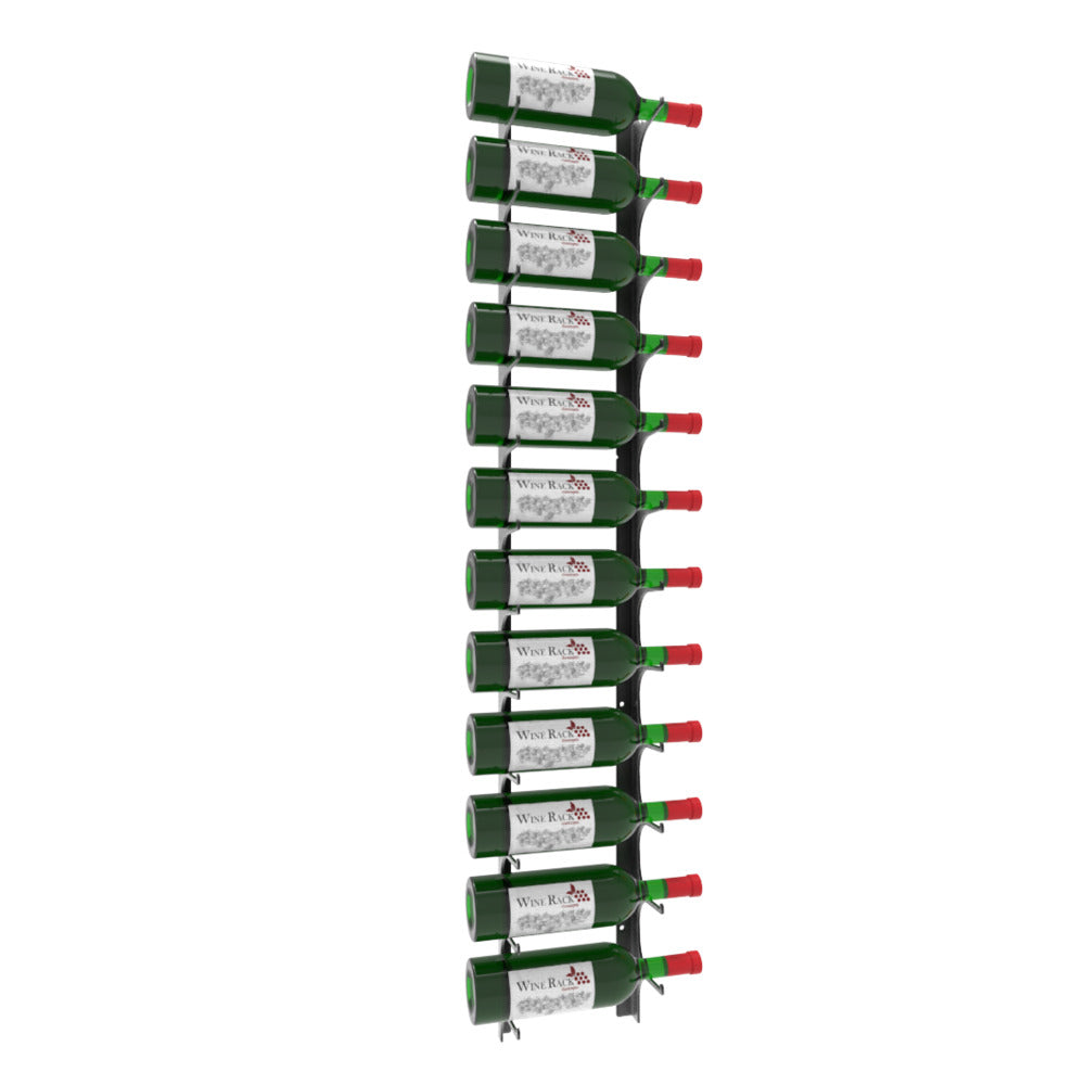 Wine Rack Concepts RevueVino 4ft Satin Black Finish Wall-Mount Single Deep Wine Rack