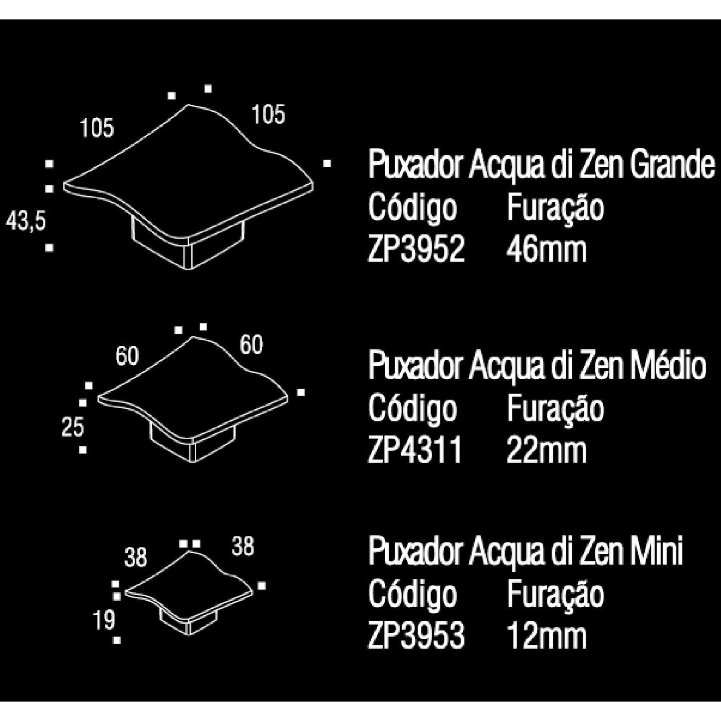 ZEN Design Acqua Di Zen 2" Brushed Nickel Mini Width Cabinet Knob