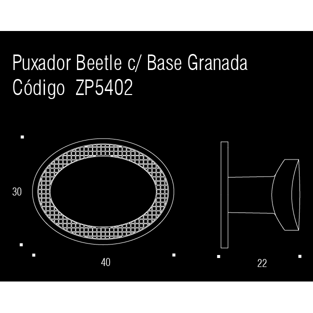 ZEN Design Beetle Granado 2" Chrome Single Hole Cabinet Knob