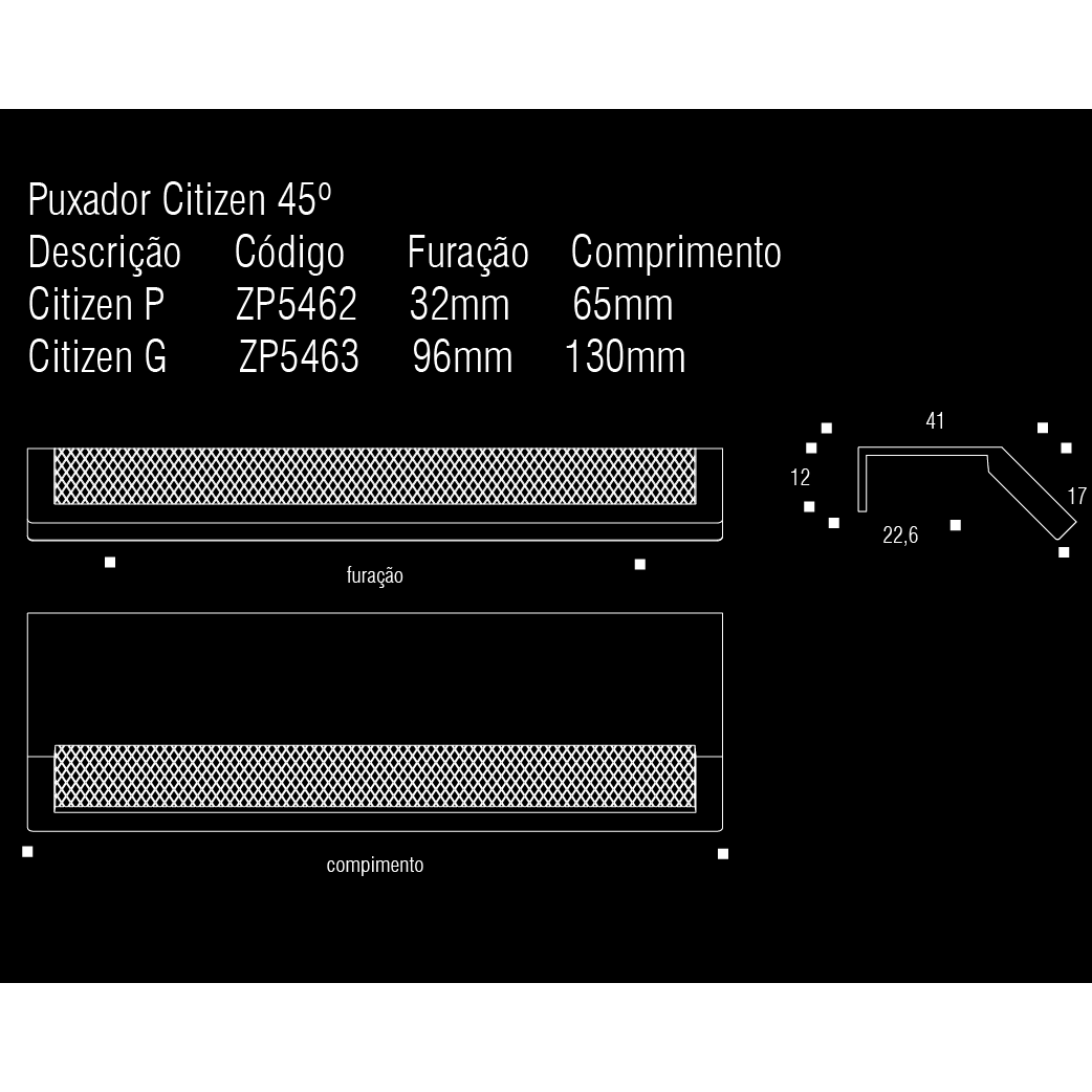 ZEN Design Citizen 45 Degree 5" Matte Black Cabinet Pull