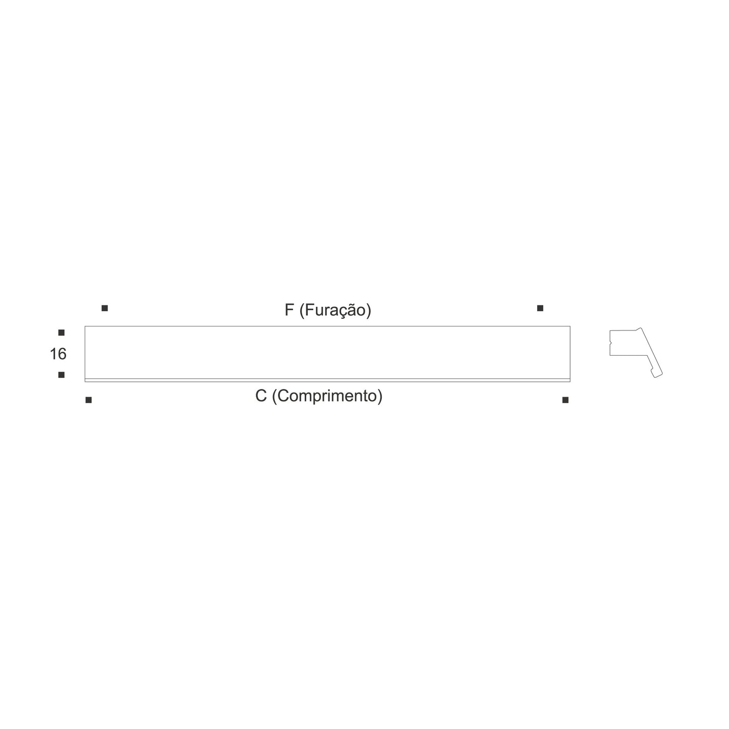 ZEN Design Ken 16" Chrome Center Cabinet Pull