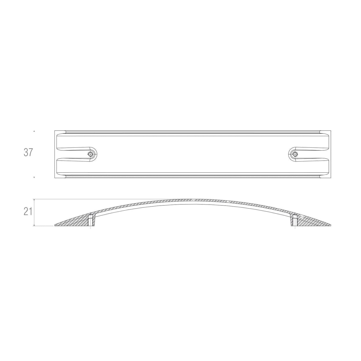 ZEN Design Luna 4" Brushed White Center Cabinet Handle