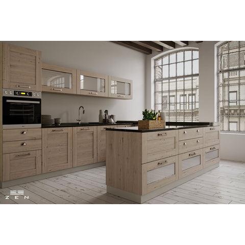ZEN Design Manico Di Coltello 7" Brushed Nickel Center Cabinet Wood Handle