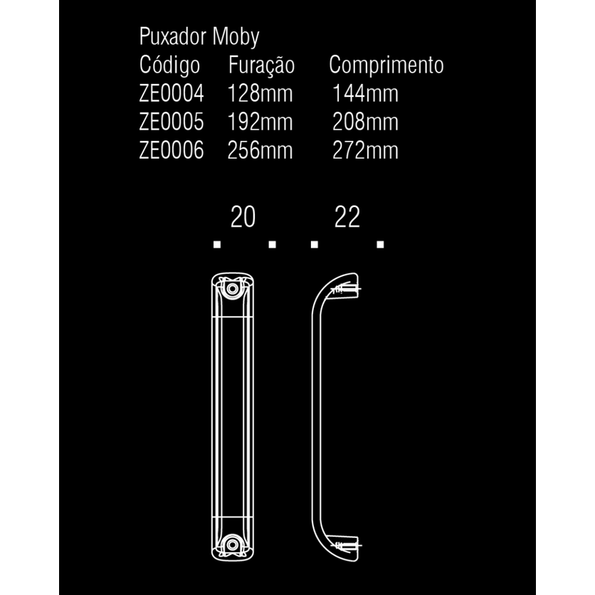ZEN Design Moby 8" Chrome Cabinet Pull