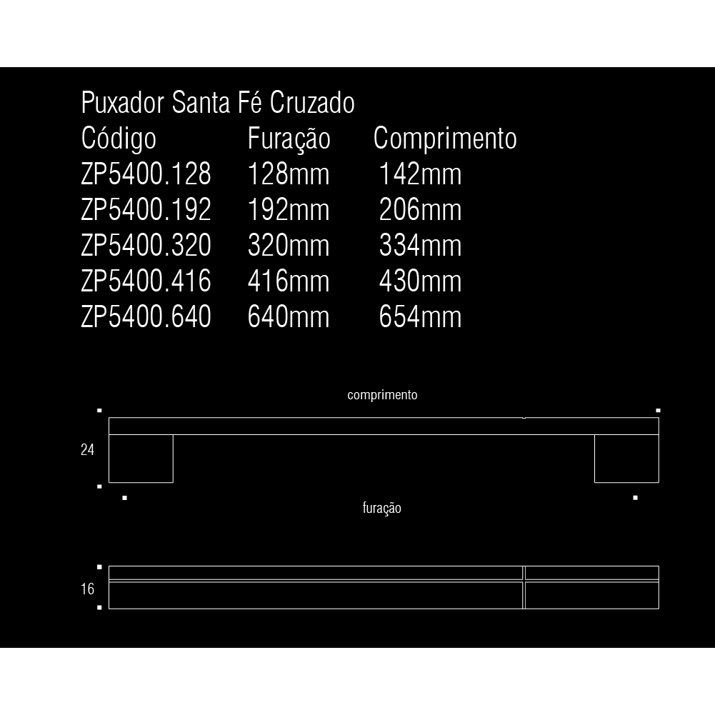 ZEN Design Santa Fe Cruzado 13" Chrome Cabinet Pull