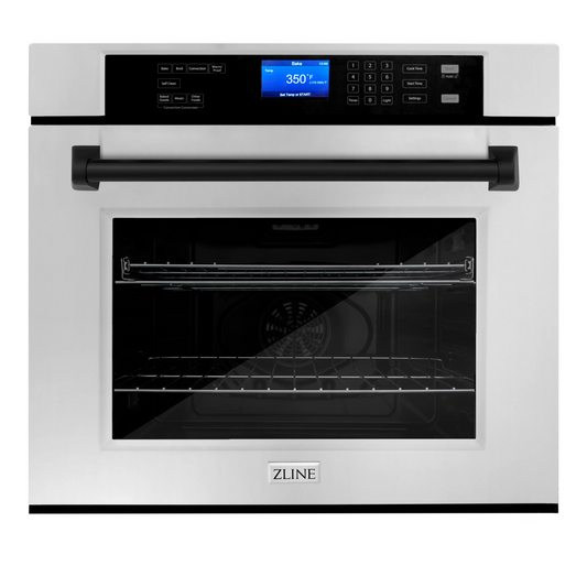 ZLINE 30" Autograph Edition Single Wall Oven with Self Clean and True Convection in Stainless Steel and Matte Black