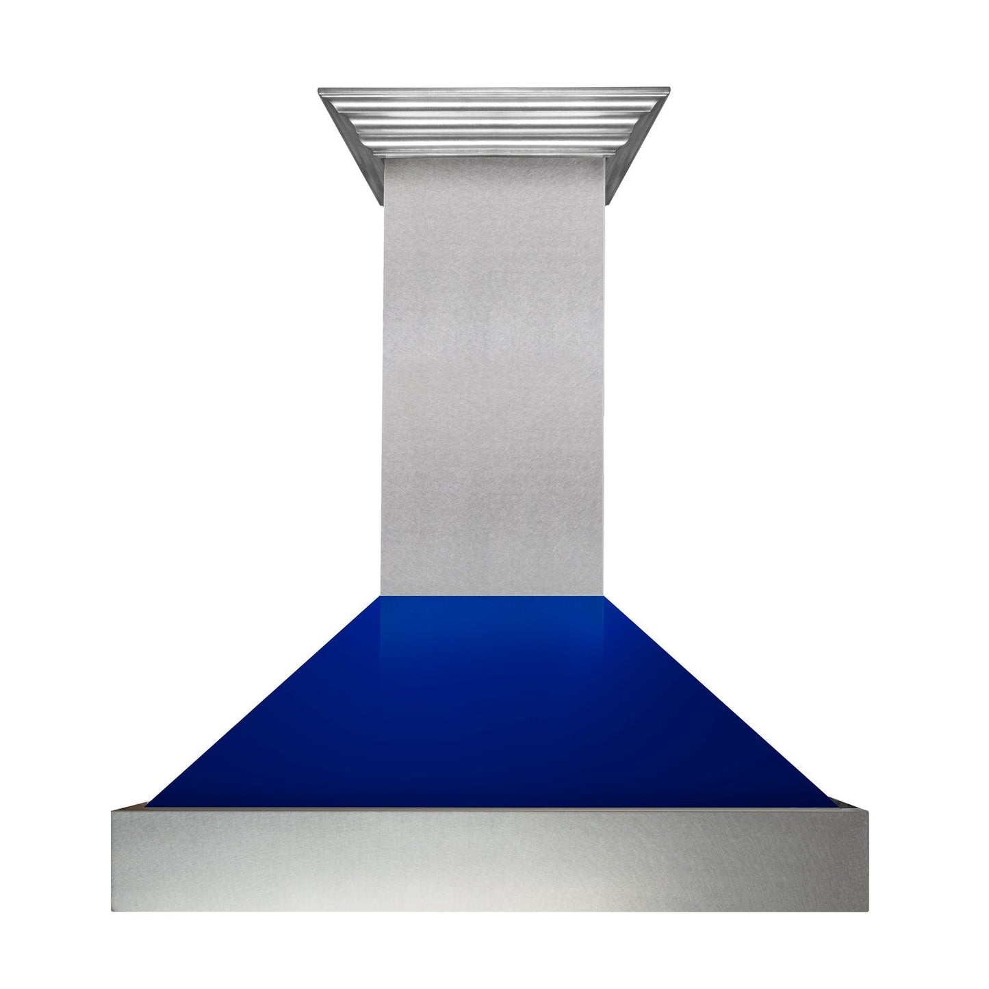 ZLINE 8654 48" DuraSnow Stainless Steel Range Hood with Blue Gloss Shell