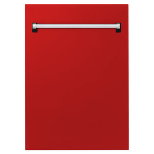 ZLINE Tallac 18" Red Matte Top Control Tall Tub Dishwasher With Stainless Steel Tub and 3rd Rack