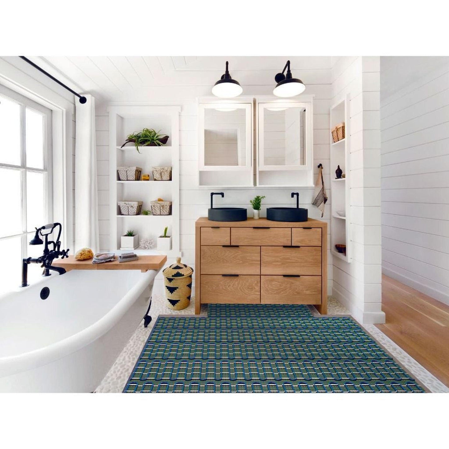 WarmlyYours TempZone Flex Roll 1.5′ x 17′ 240V Electric Radiant Floor Heating Kit With nSpire Touch Programmable Touchscreen Thermostat