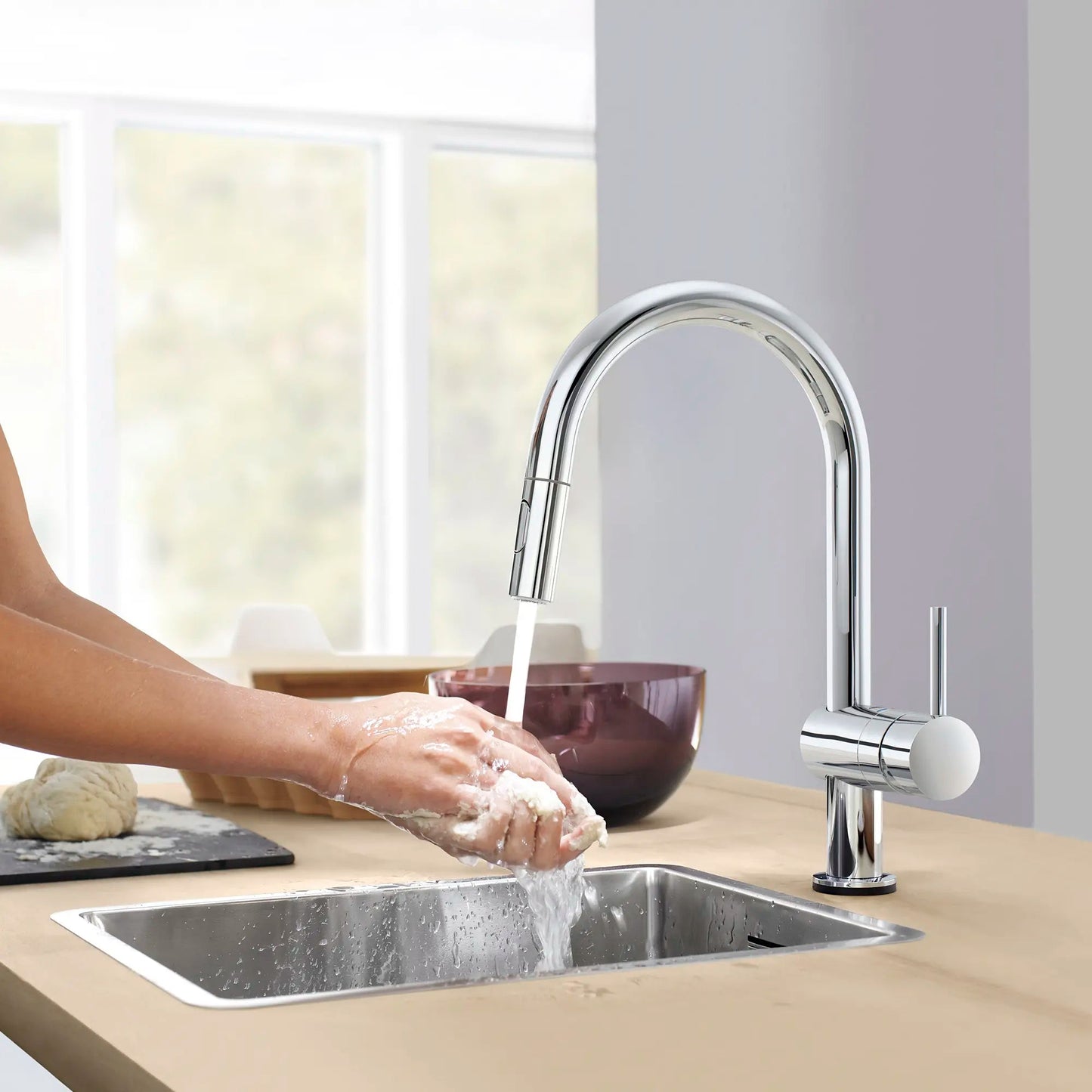 Grohe Minta 1.75 GPM Single-Handle Dual Spray Pull-Down StarLight Chrome Kitchen Faucet