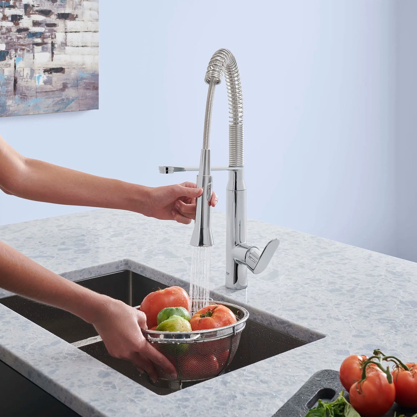 Grohe K7® 1.75 GPM Medium Single-Handle Semi-Pro Dual Spray StarLight Chrome Kitchen Faucet