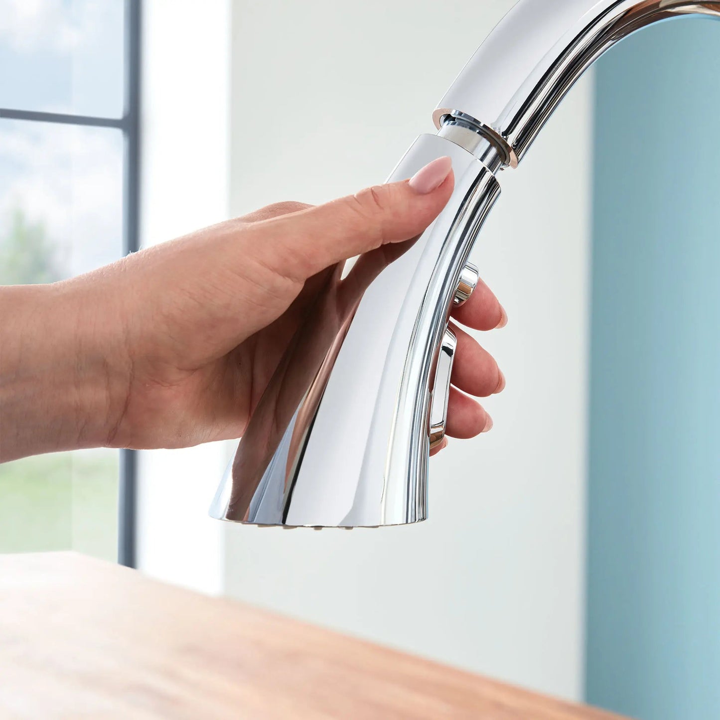 Grohe Zedra 1.75 GPM Triple Spray Single-Handle StarLight Chrome Pull Down Kitchen Faucet