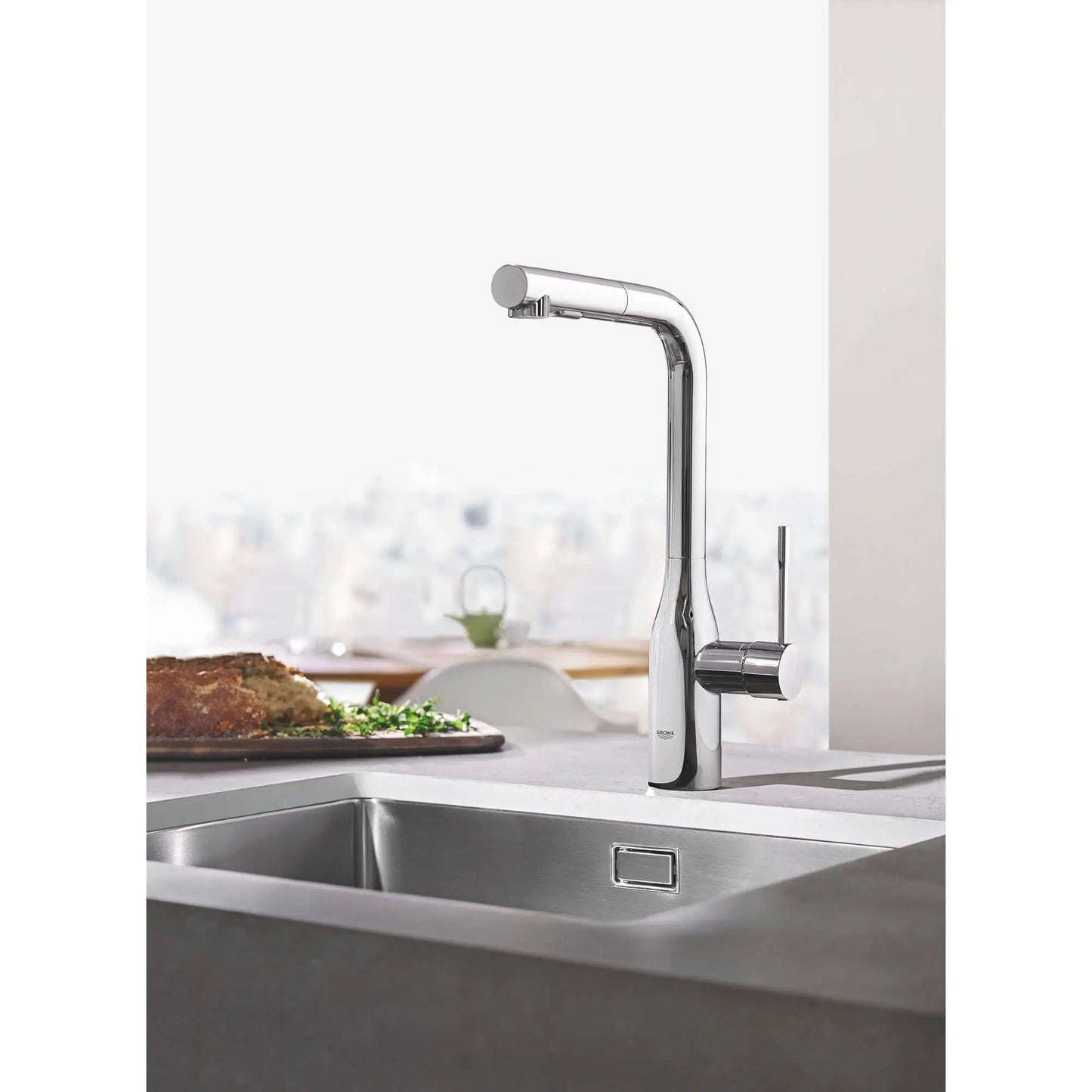 Grohe Essence 1.75 GPM Single-Handle Dual Spray StarLight Chrome Pull-Out Faucet