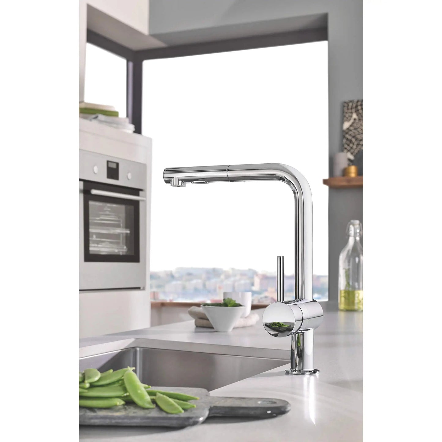 Grohe Minta® 1.75 GPM Single-Handle Dual Spray Pull-Down StarLight Chrome Kitchen Faucet