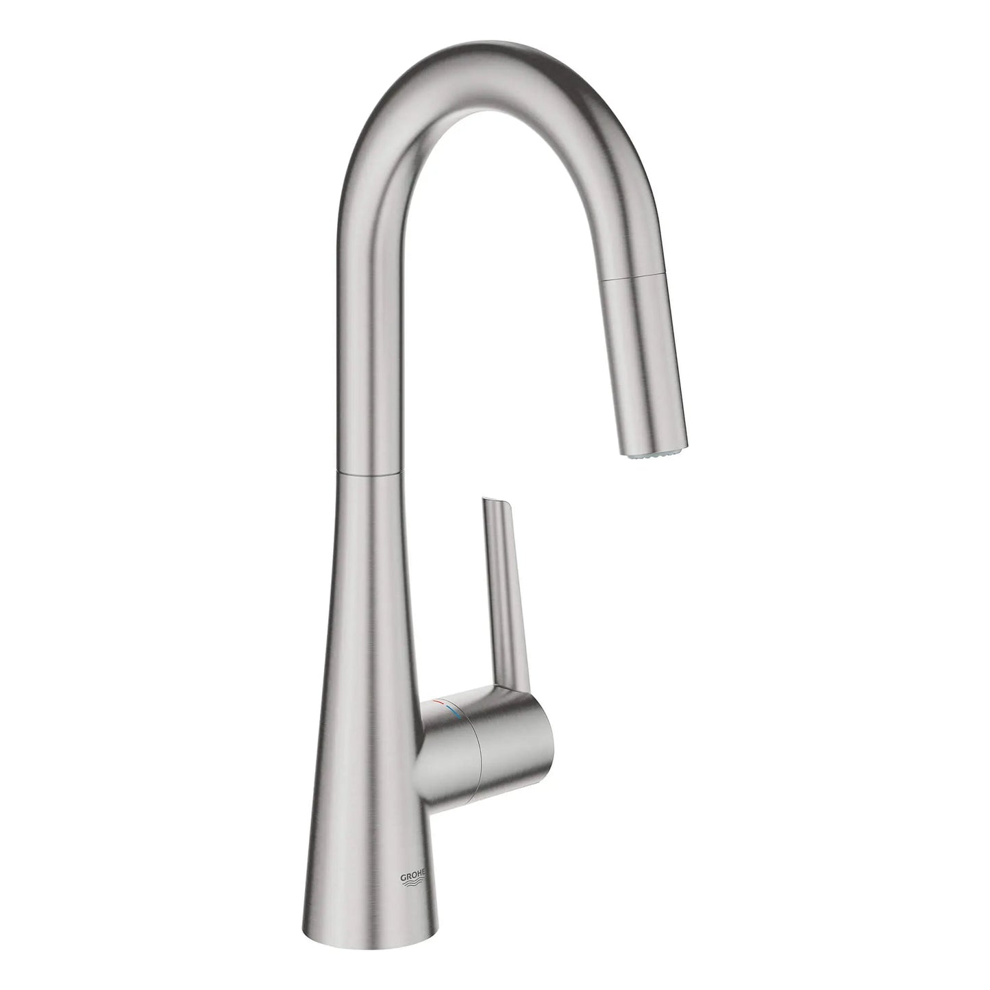 Grohe Zedra 1.75 GPM Dual Spray Single-Handle Pull Down SuperSteel Infinity Prep Faucet