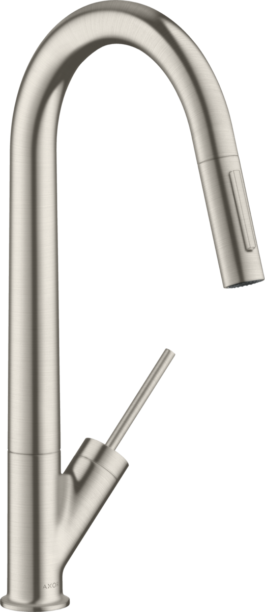 AXOR Starck 1.75 GPM 2-Spray Pull-Down Steel Optic HighArc Kitchen Faucet