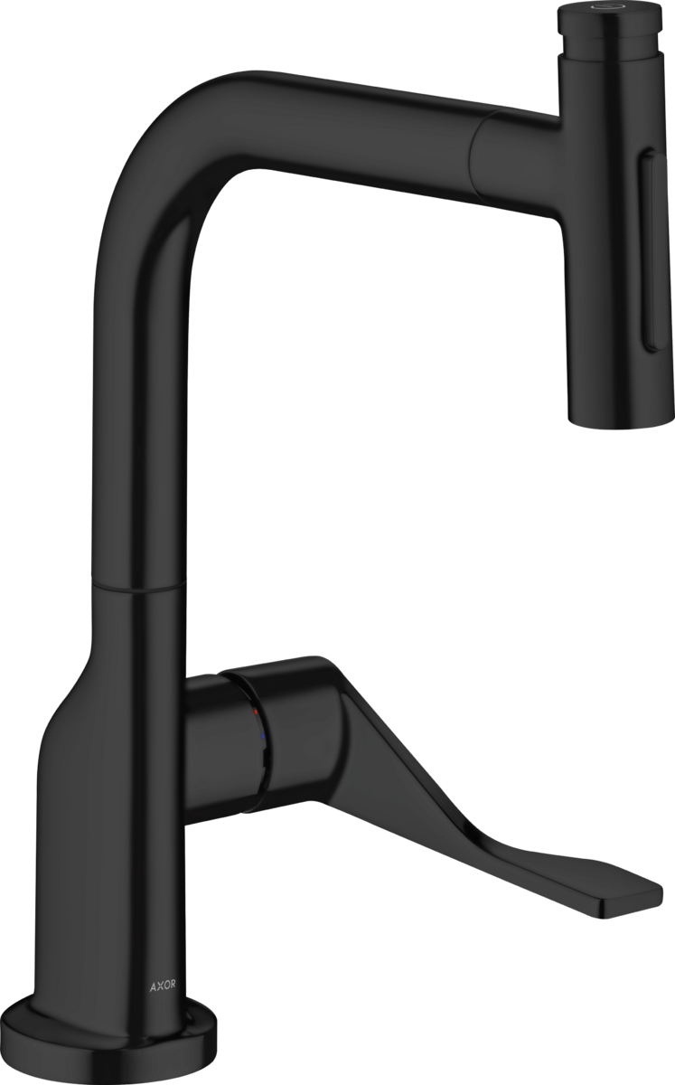 AXOR Citterio 1.75 GPM 2-Spray Pull-Out Matte Black Kitchen Faucet