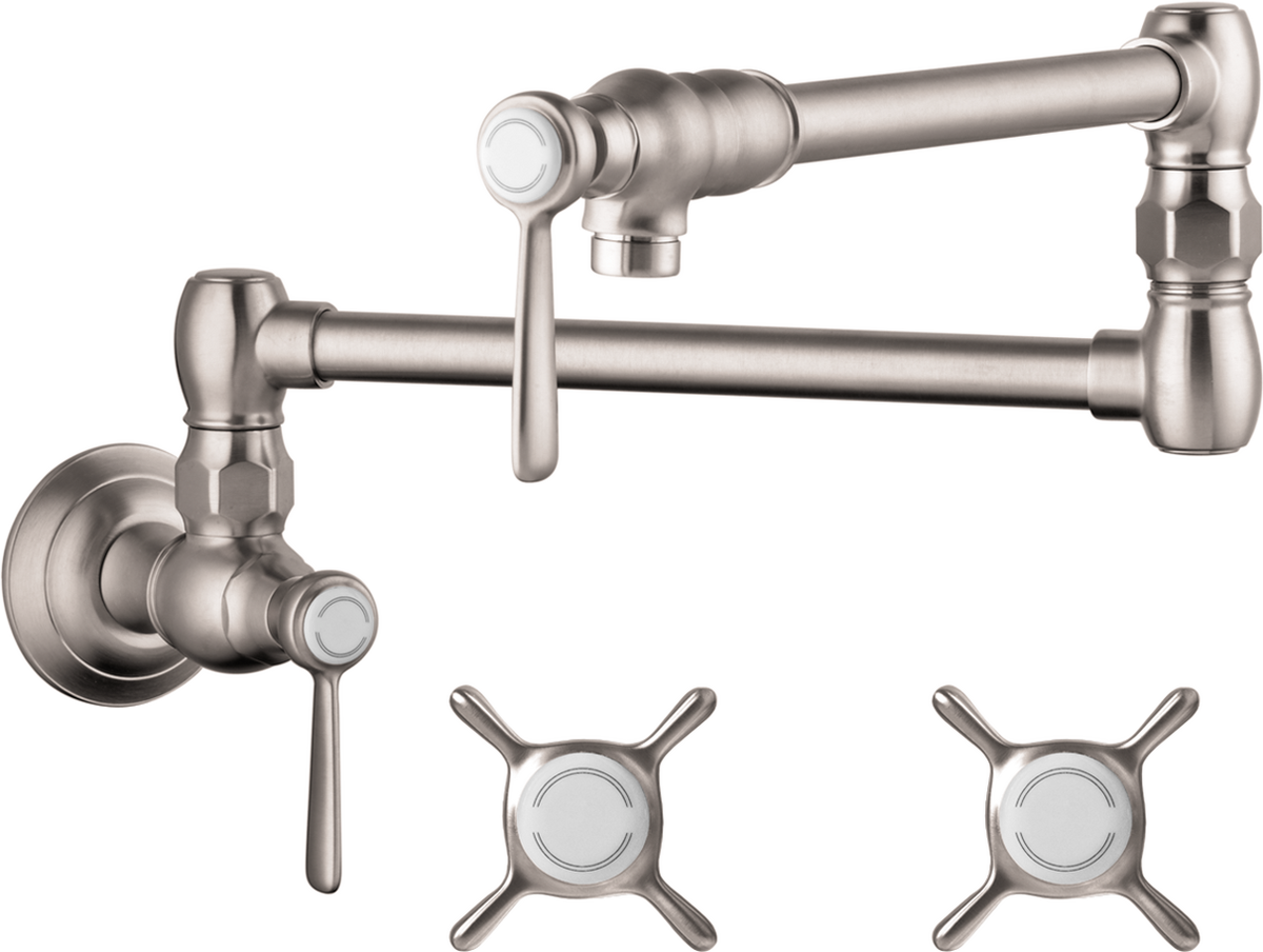AXOR Montreux 2.5 GPM Wall Mounted Steel Optic Pot Filler