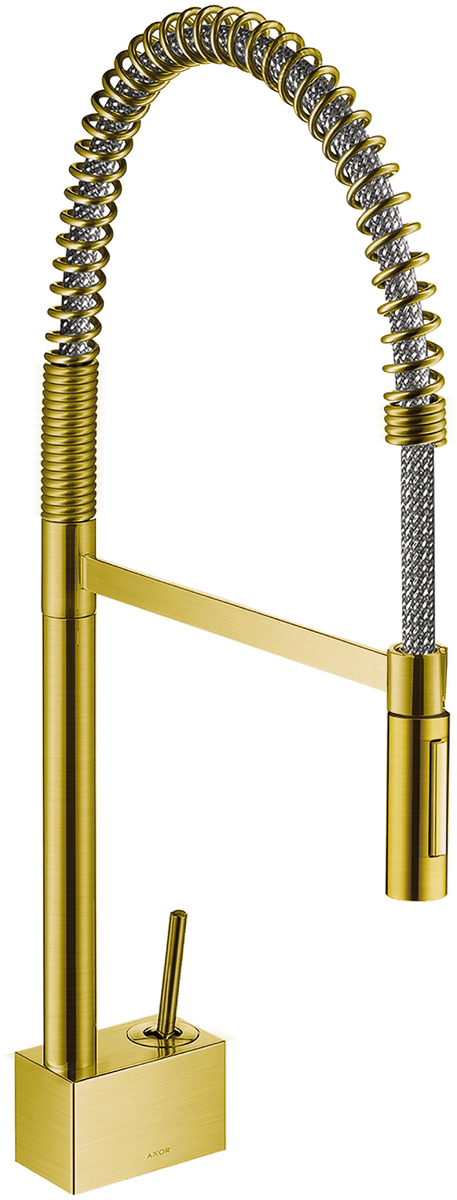 AXOR Starck 1.75 GPM 2-Spray Brushed Gold Optic Semi-Pro Kitchen Faucet