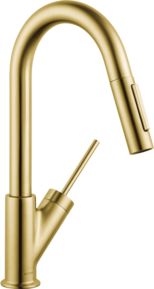 AXOR Starck 1.75 GPM 2-Spray Pull-Down Brushed Gold Optic Prep Kitchen Faucet