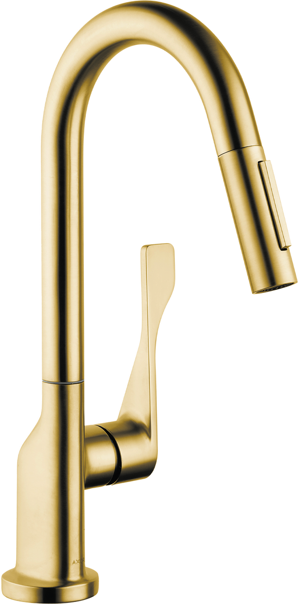 AXOR Citterio 1.75 GPM 2-Spray Pull Down Brushed Gold Optic Prep Kitchen Faucet