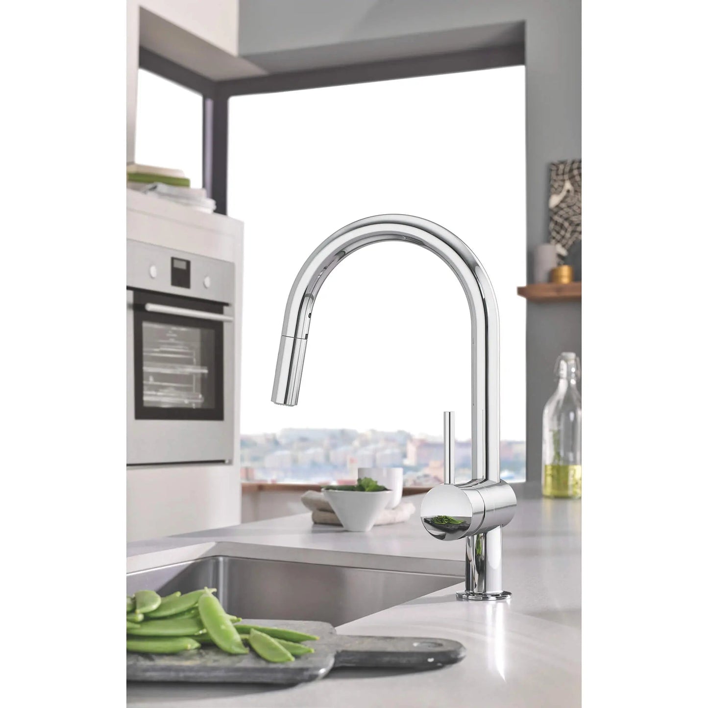 Grohe Minta 1.75 GPM Single-Handle Dual Spray Pull-Down StarLight Chrome Kitchen Faucet