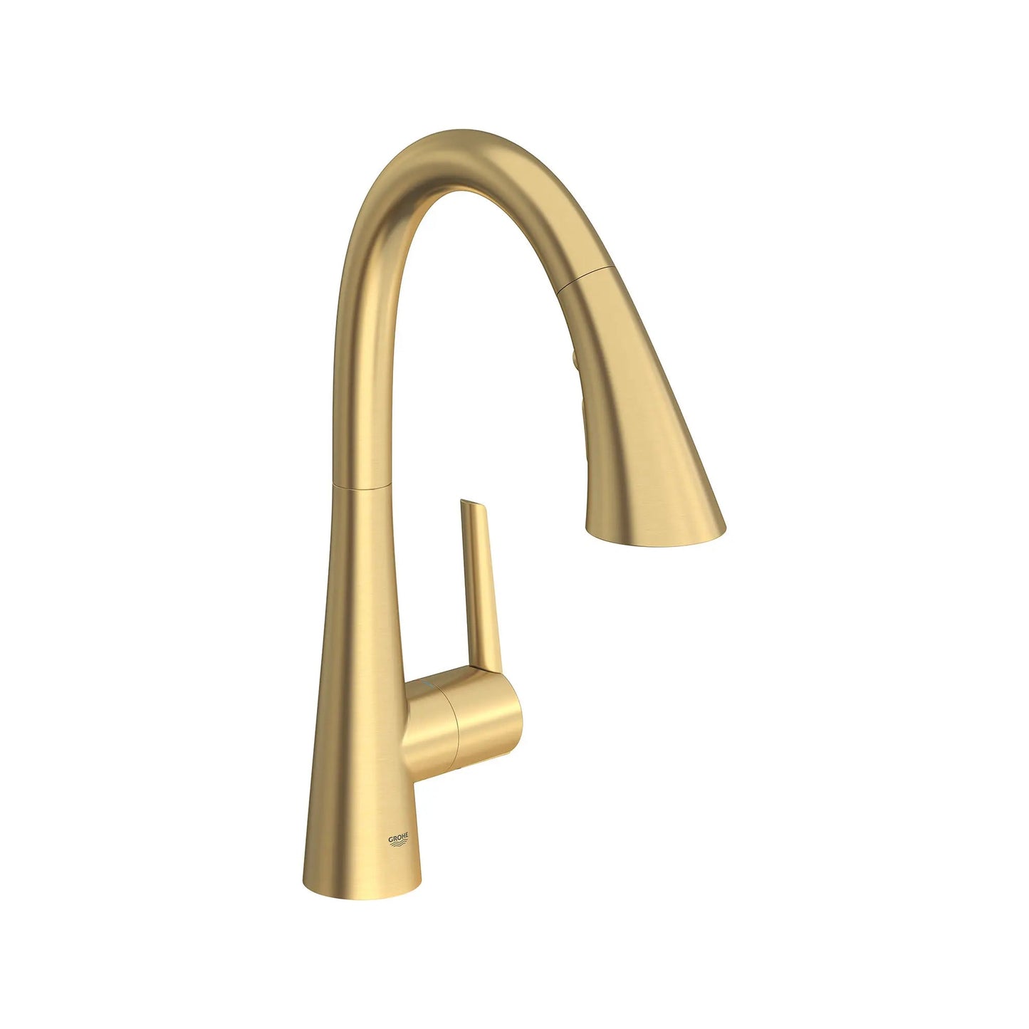 Grohe Zedra 1.75 GPM Single-Handle Triple Spray Brushed Cool Sunrise Pull Down Bar Faucet