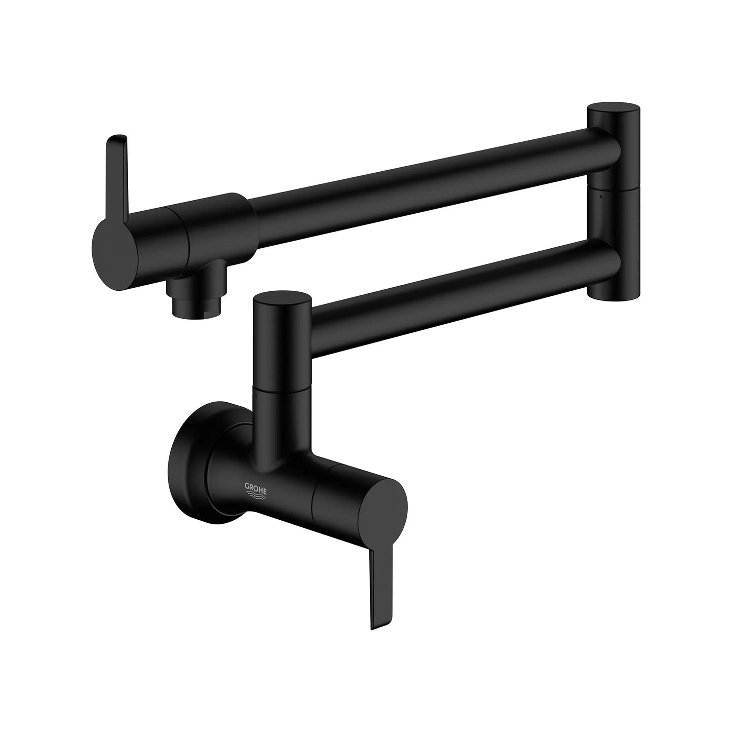 Grohe Zedra 1.75 GPM 2-Handle Matte Black Wall Mount Pot Filler