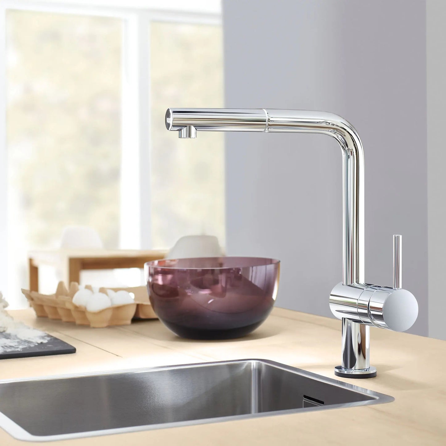 Grohe Minta® 1.75 GPM Touch Technology Single Spray Single-Handle StarLight Chrome Pull-Out Kitchen Faucet