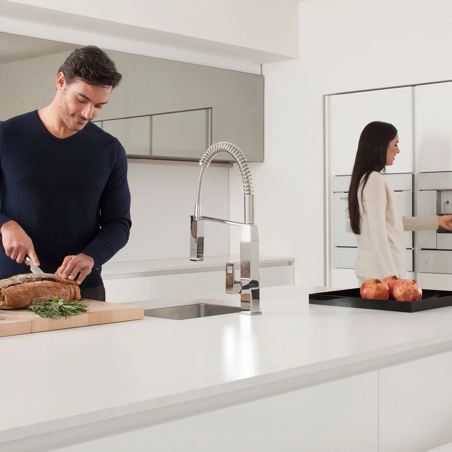 Grohe Eurocube® 1.75 GPM Semi-Pro Dual Spray Single-Handle StarLight Chrome Kitchen Faucet