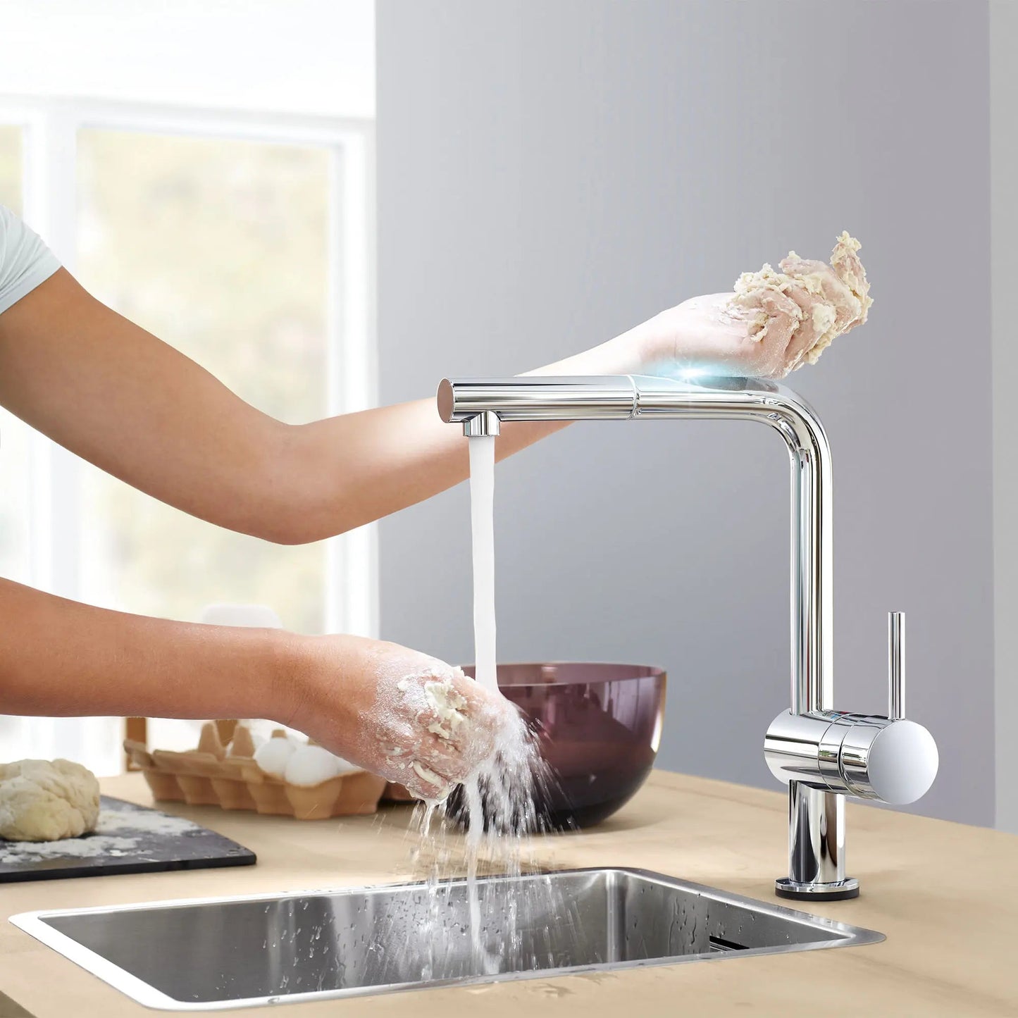 Grohe Minta® 1.75 GPM Single-Handle Dual Spray Pull-Down StarLight Chrome Kitchen Faucet