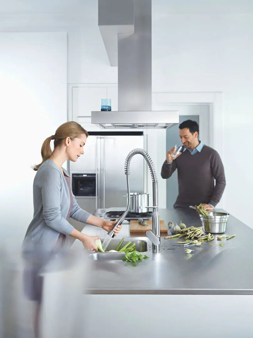 Grohe K7® 1.75 GPM Medium Single-Handle Semi-Pro Dual Spray StarLight Chrome Kitchen Faucet