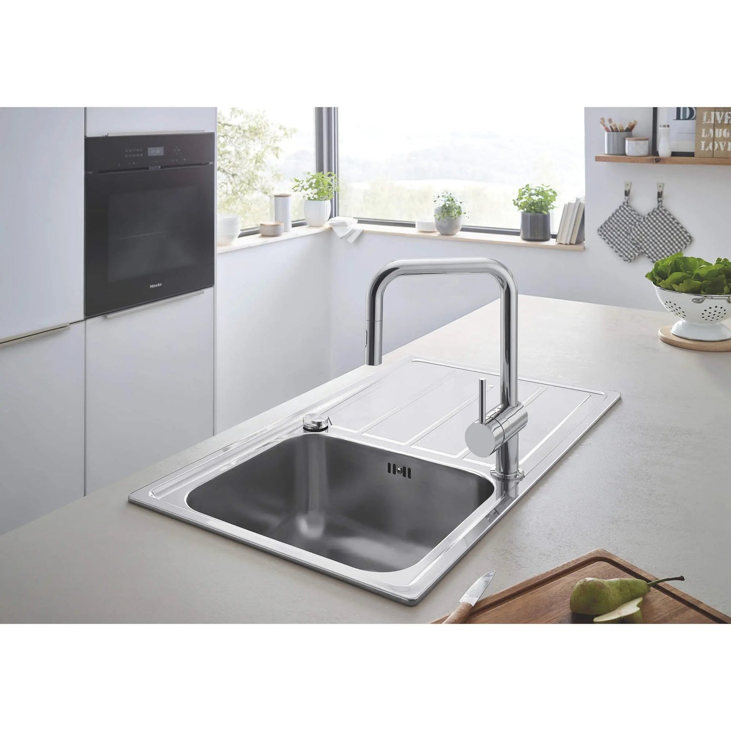 Grohe Minta® 1.75 GPM Dual Spray Single-Handle Pull Down StarLight Chrome Kitchen Faucet