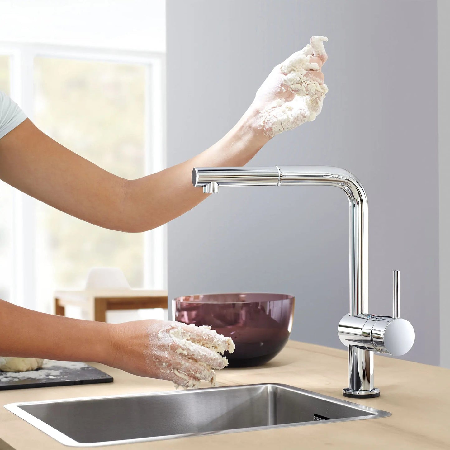 Grohe Minta® 1.75 GPM Single-Handle Dual Spray Pull-Down StarLight Chrome Kitchen Faucet