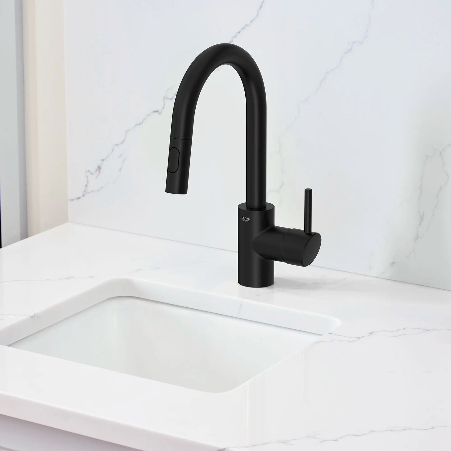 Grohe Concetto 1.75 GPM Single-Handle Pull Down Matte Black Prep Faucet