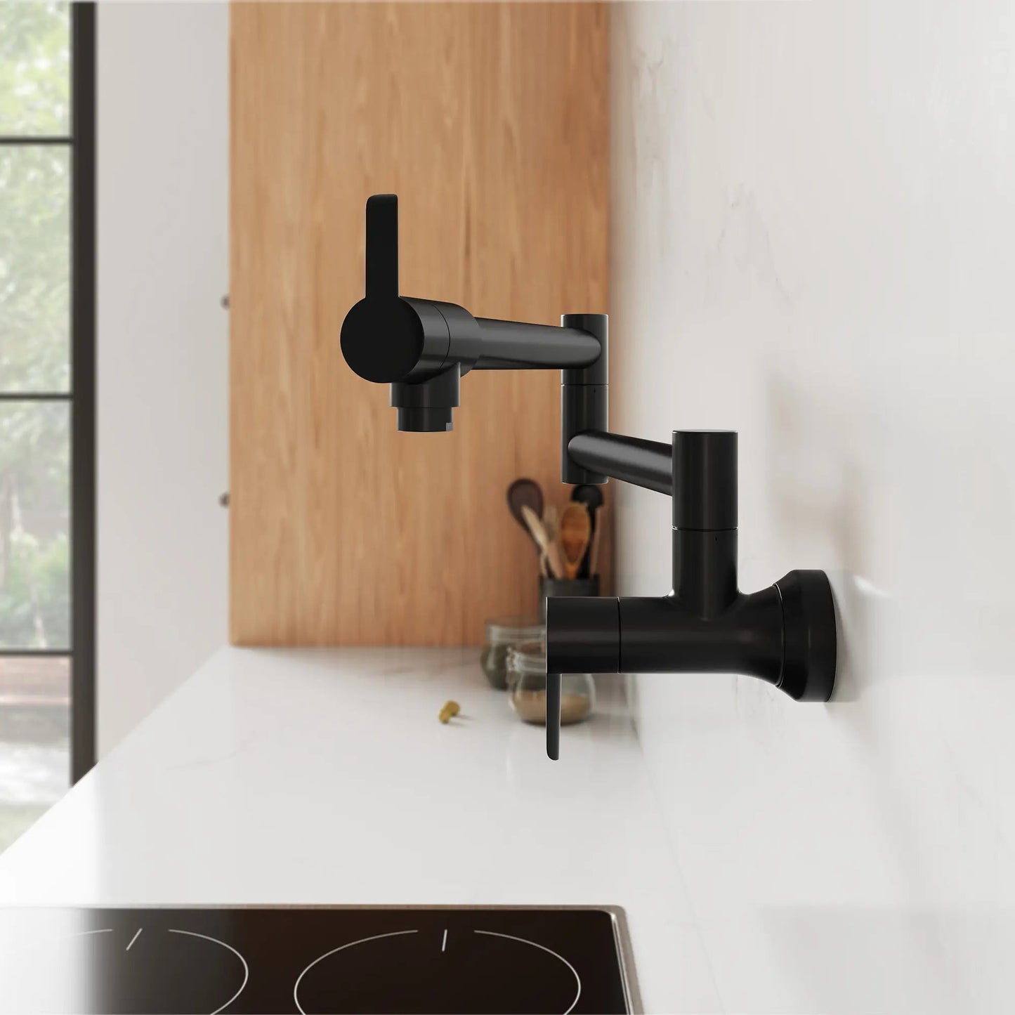 Grohe Zedra 1.75 GPM 2-Handle Matte Black Wall Mount Pot Filler