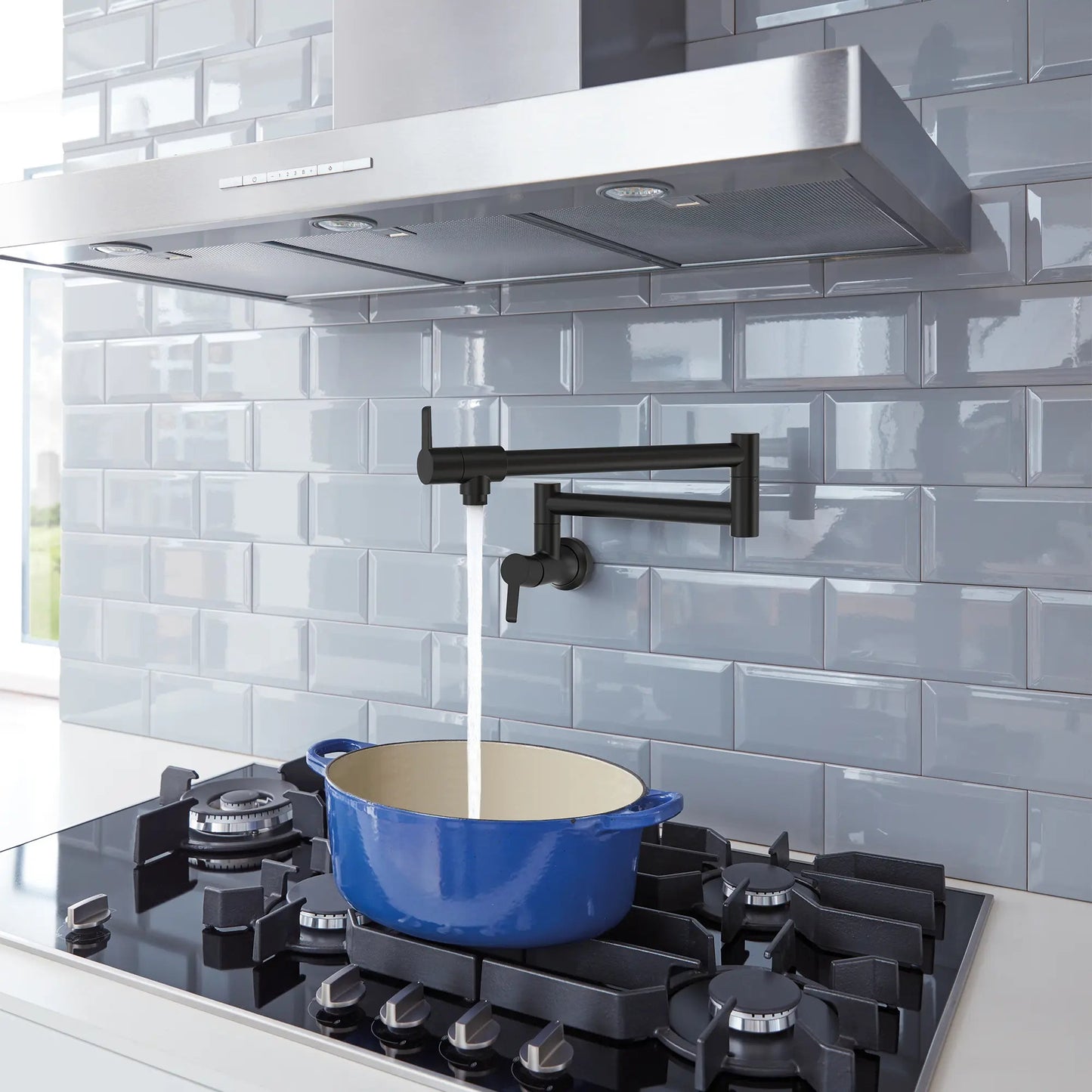 Grohe Zedra 1.75 GPM 2-Handle Matte Black Wall Mount Pot Filler