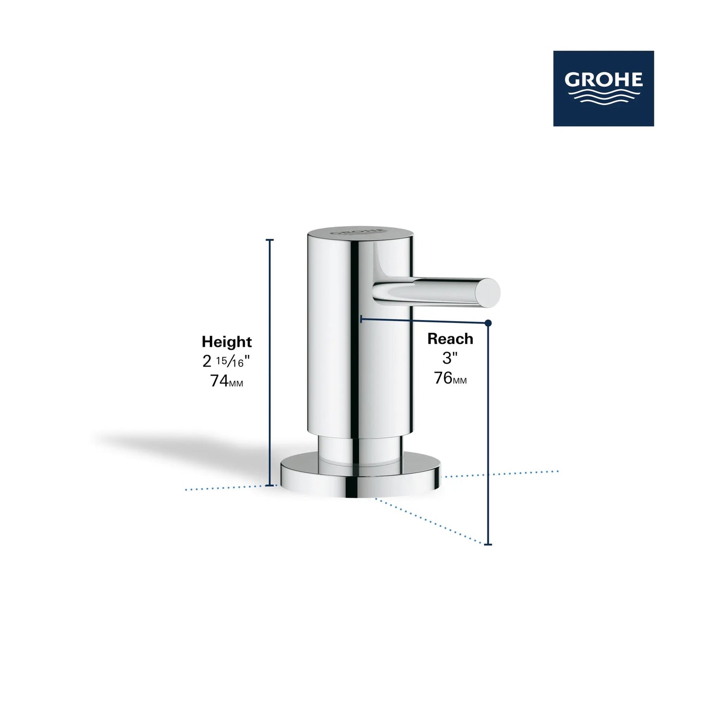 Grohe Universal Brass Head and Flange StarLight Chrome Cosmopolitan Soap Dispenser
