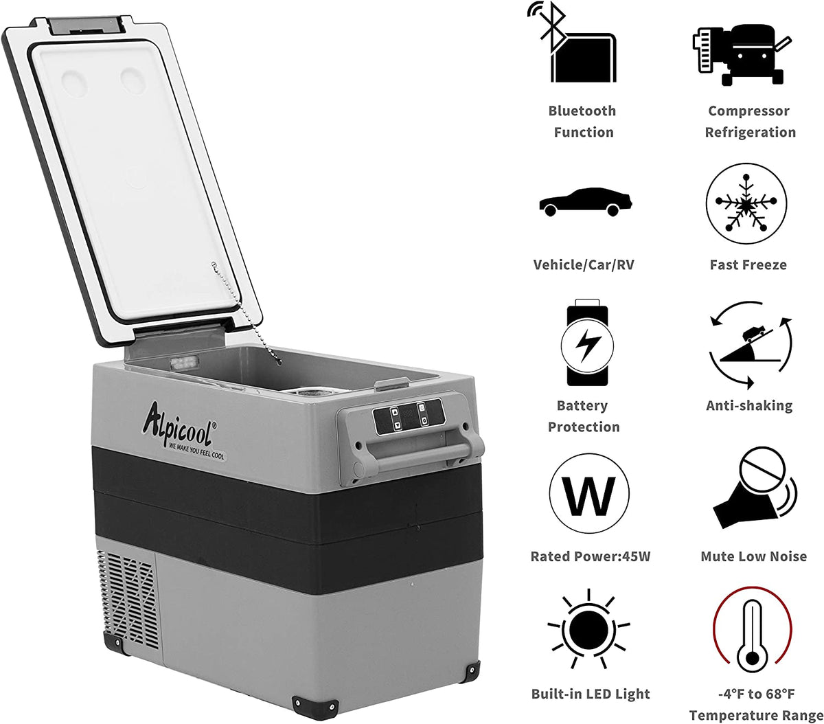 Alpicool CF55 50L/52QT Portable Dual Zone Car Fridge