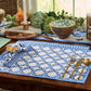 Park Designs Patricia Heaton Home Geo Printed Stripe Blue Napkin - Set of 12
